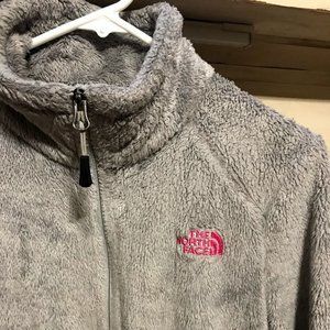 Women's NorthFace Gray Zip Up Fleece w/ Pink